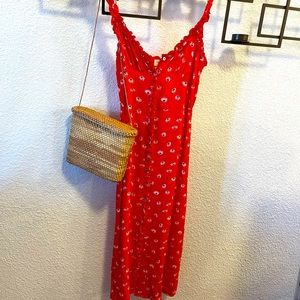 Vintage 1960s  Mexican handwoven basket purse